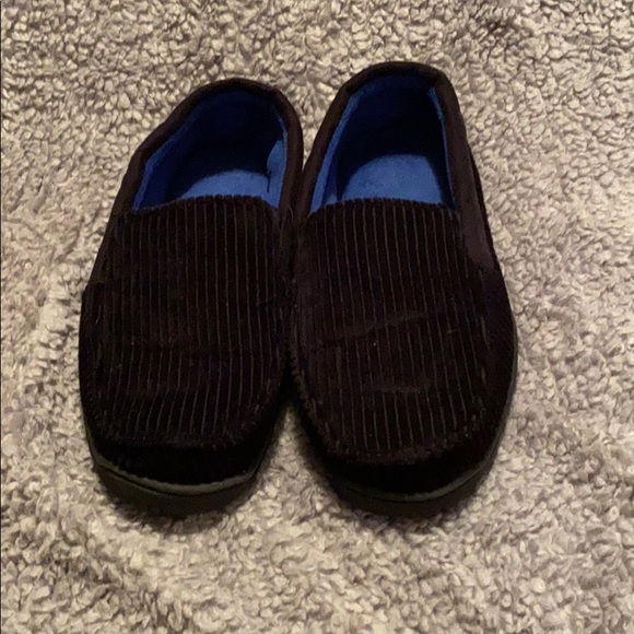 black corduroy slippers